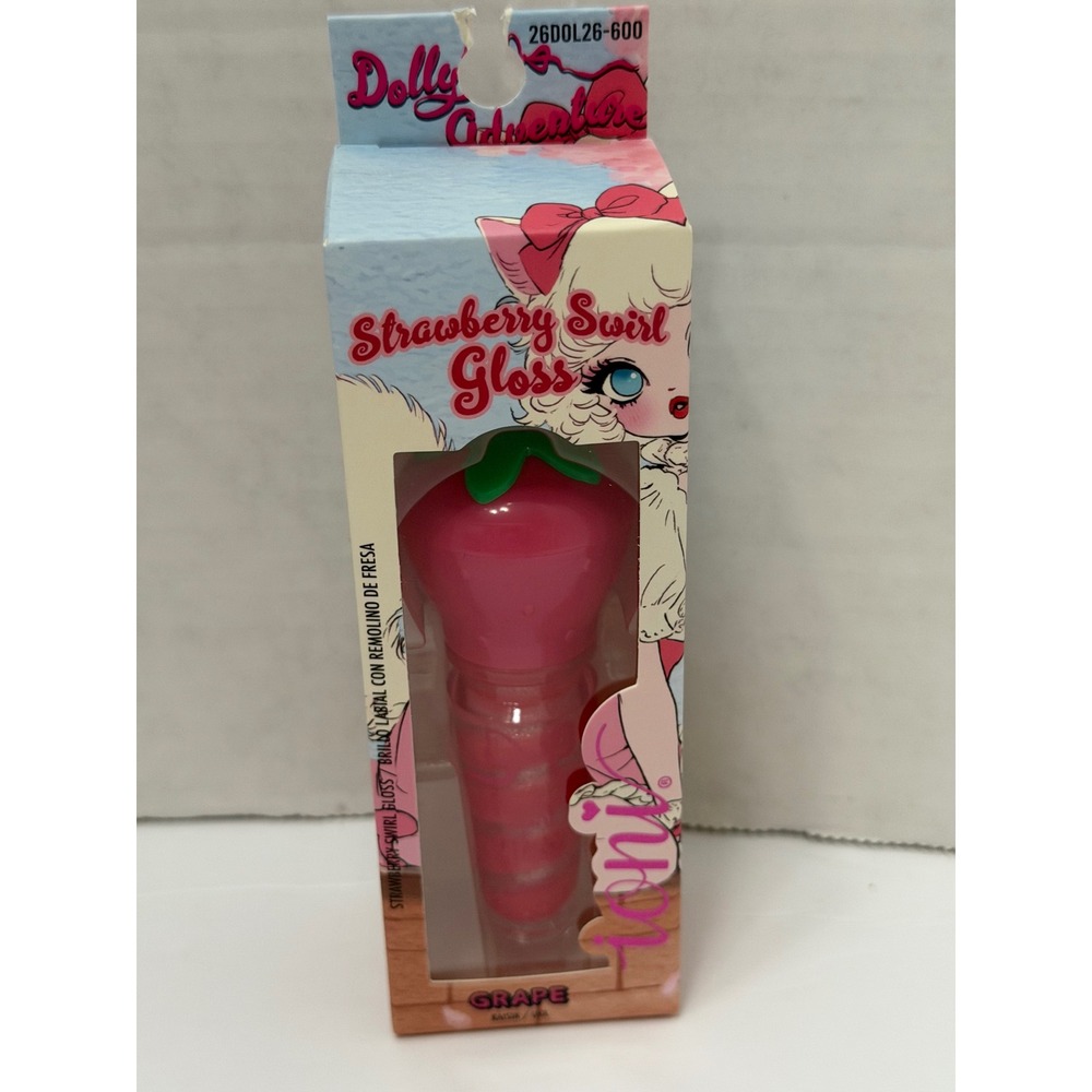 Ioni Dollys Adventure Strawberry Swirl Gloss Grape Non-Sticky Vegan Lip Gloss